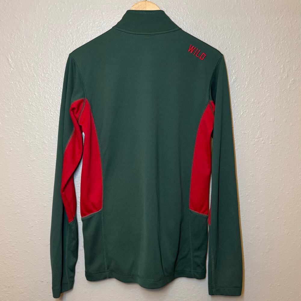 Minnesota Wild Pullover Hockey NHL 1/4 Zip Embroidered Mesh Size Unisex Medium - Picture 10 of 10